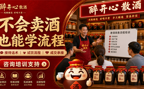 新手开散酒店怕不会卖？散酒加盟要先学会这套基础流程